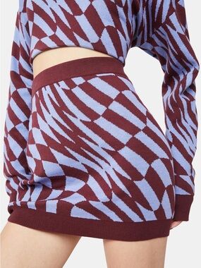 Current mood catch my drift checkered mini skirt
